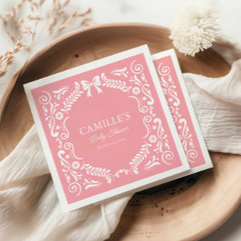 Servilleta De Papel Pink Papel Picado Baby Shower