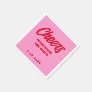 Servilleta De Papel Pink Pastel negrita Retro Bridal ShowerNapkins