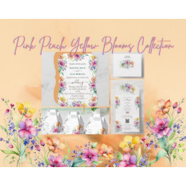 Servilleta de papel Pink Peach Yellow Blooms