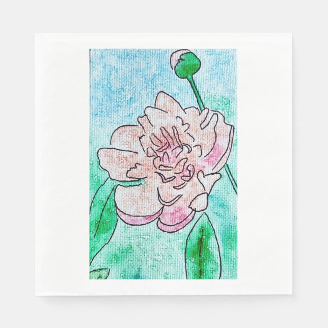 Servilleta De Papel Pink Peony Napkin (Anverso)