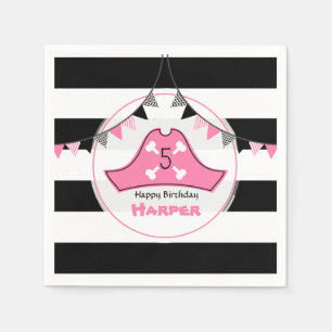 Servilleta De Papel Pink Pirate Napkins Birday
