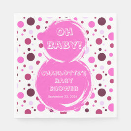 Servilleta De Papel Pink polka dot baby shower Paper Napkin