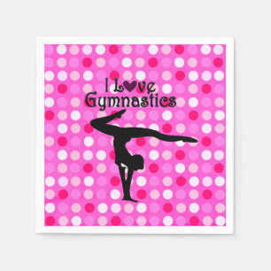 SERVILLETA DE PAPEL PINK POLKA DOT I LOVE GIMNASTICS PAPER NAPKINS