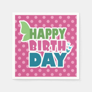 Servilleta De Papel Pink polka puntean alegres servilletas de papel de