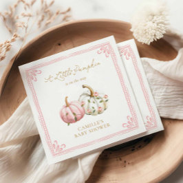 Servilleta De Papel Pink Pumpkin Baby Shower Paper Napkin
