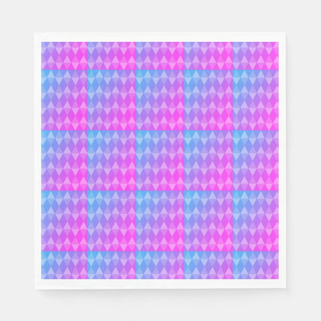 Servilleta De Papel Pink, Purple, Blue Diamond Pattern (Anverso)