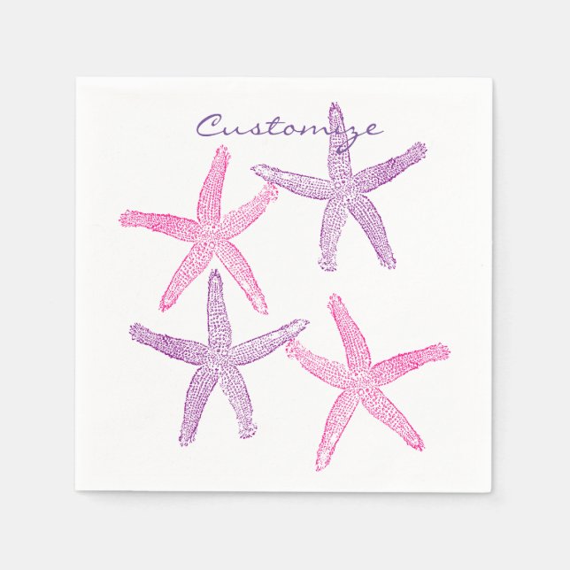 Servilleta De Papel Pink Purple Starfish Thunder_Cove (Anverso)