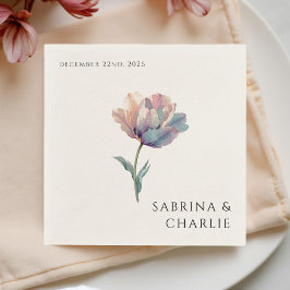 Servilleta De Papel Pink Purple Tulip Elegant Floral Wedding 