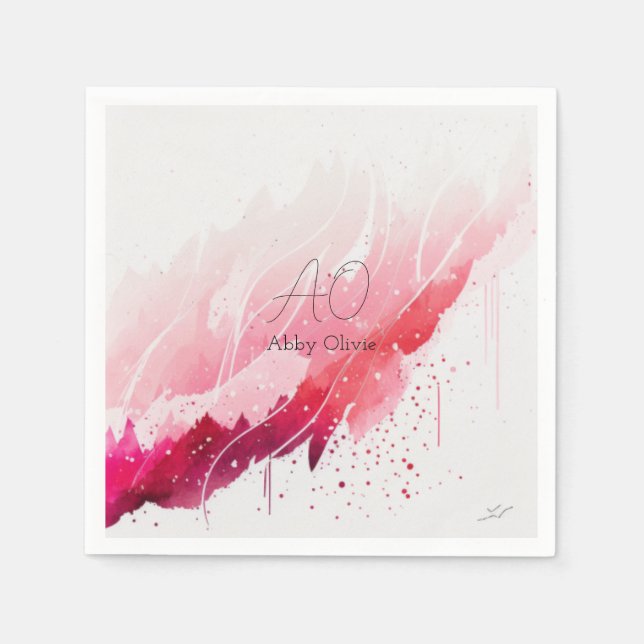 Servilleta De Papel Pink red abstracto simple (Anverso)