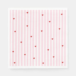 Servilleta De Papel Pink Red Hearts Little Sweetheart Baby Shower