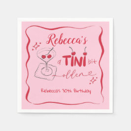 Servilleta de papel Pink Retro Cherry Tini Bit Old