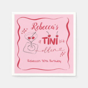 Servilleta de papel Pink Retro Cherry Tini Bit Old