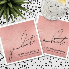 Servilleta De Papel Pink Rose Gold Graduation