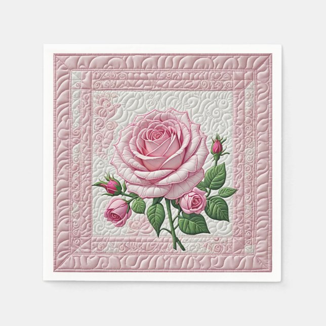 Servilleta De Papel Pink Rose Quilt (Anverso)