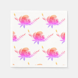 Servilleta De Papel Pink Roses elegantes Napkins Boda Floral