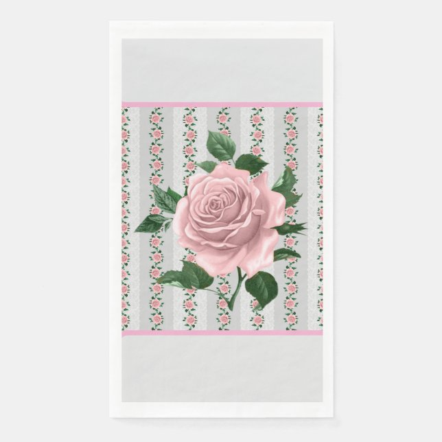 Servilleta De Papel Pink Roses Paper Napkin (Anverso)