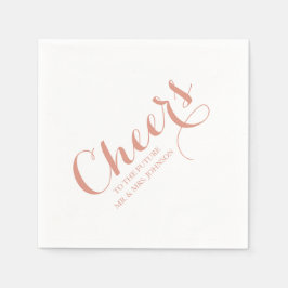 Servilleta De Papel Pink Rubor Future Mr & Mrs Name Simple Boda