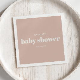 Servilleta De Papel Pink Sandstone Typography Baby Shower
