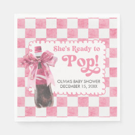 Servilleta De Papel Pink She's Ready to Pop Baby Shower