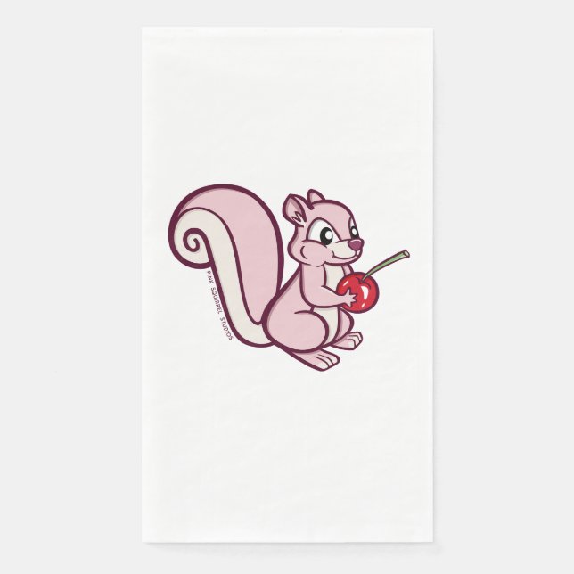 Servilleta De Papel Pink Squirrel Long Napkin (Anverso)