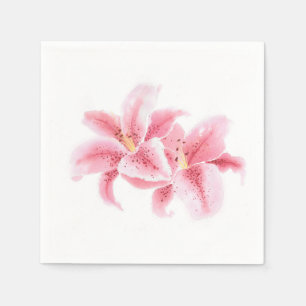 Servilleta De Papel Pink Stargazer Lilies