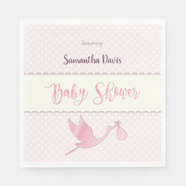 Servilleta De Papel Pink Stork Baby Baby Shower