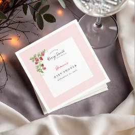Servilleta De Papel Pink Strawberry Baby Shower Napkin