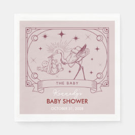 Servilleta De Papel Pink Tarot Baby Shower Napkin