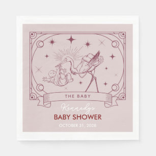 Servilleta De Papel Pink Tarot Baby Shower Napkin