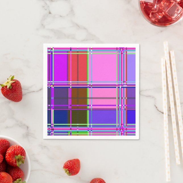 Servilleta De Papel Pink tartan Fabric Pattern Cloth Madras (In situ)