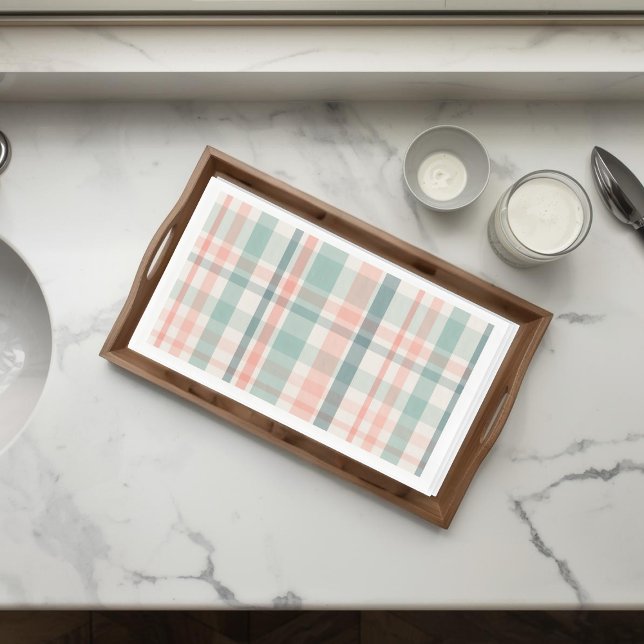 Servilleta De Papel Pink Teal Plaid Spring Easter Paper Guest Towels (Subido por el creador)
