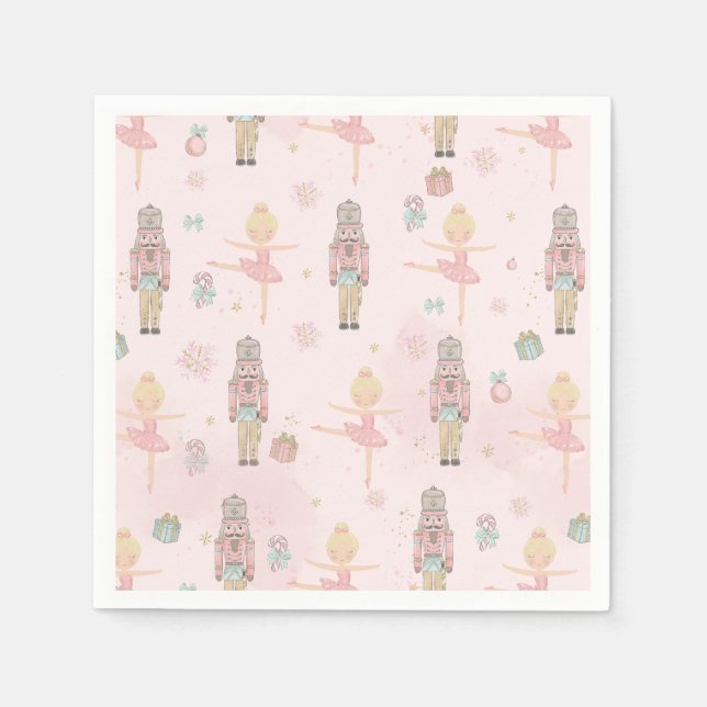 Servilleta De Papel Pink the Nutcracker Navidades Ballet Decoupage (Anverso)