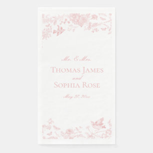 Servilleta De Papel Pink Toile De Jouy Vintage Floral Boda