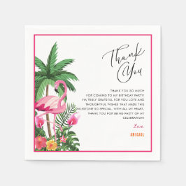 Servilleta De Papel Pink Tropical Hawaiian Adult 25th Birthday Napkins