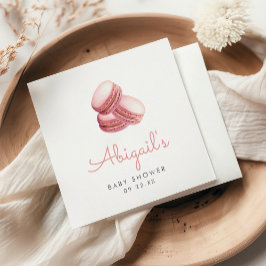 Servilleta De Papel Pink Watercolor Macaron Cookies Girls Baby Shower