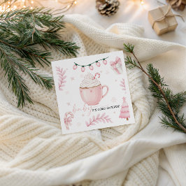 Servilleta De Papel Pink Winter Baby Shower Napkin