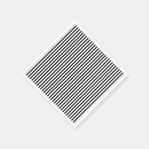 Servilleta De Papel Pinstripe delgada blanca y negra