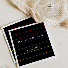 Servilleta De Papel Pinstripe Pride Colores Boda LGBT