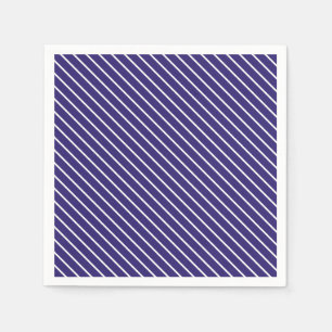 Servilleta De Papel Pinstripes diagonales: azul marino y blanco