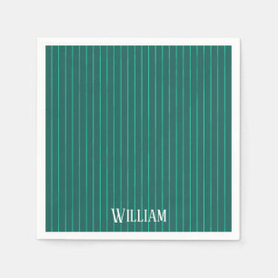Servilleta De Papel Pinstripes verde azuladas