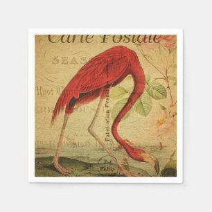Servilleta De Papel Pintado de postales Flamingo Vintage