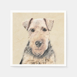 Servilleta De Papel Pintado de Welsh Terrier - Arte de Perro Original.