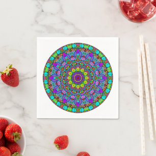 Servilleta De Papel Pintado manual Mandala Clock Face 4