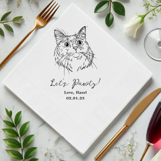 Servilleta De Papel Pintado Personalizado gato Boda de cócteles dibuja