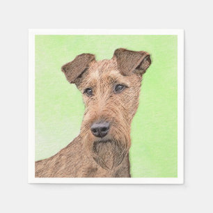 Servilleta De Papel Pintado Terrier Irlandés - Arte de Perro Original.