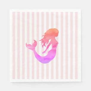 Servilleta De Papel Pintando la sirena de banda rosa Pastel