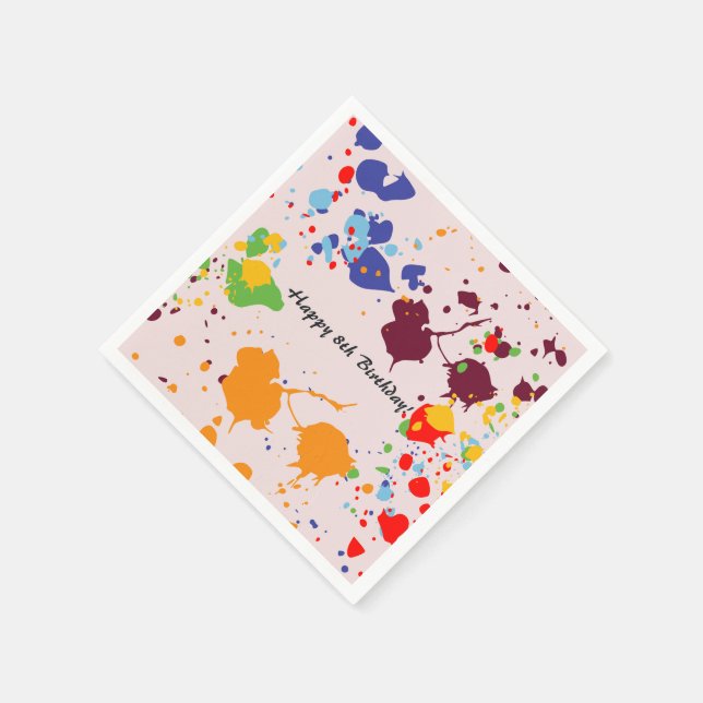 Servilleta De Papel Pintura 8.ª fiesta de cumpleaños salpicaduras colo (Borde)