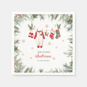 Servilleta De Papel Pintura a la acuarela Feliz Navidad Santa Navidad 