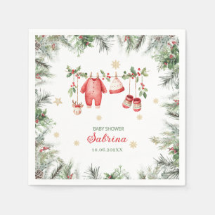 Servilleta De Papel Pintura a la acuarela Feliz Navidad Santa Navidad 