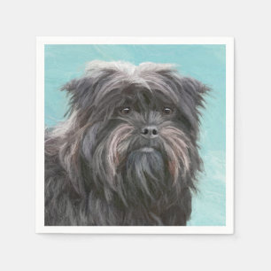 Servilleta De Papel Pintura Affenpinscher - Arte Perro Original Cuto